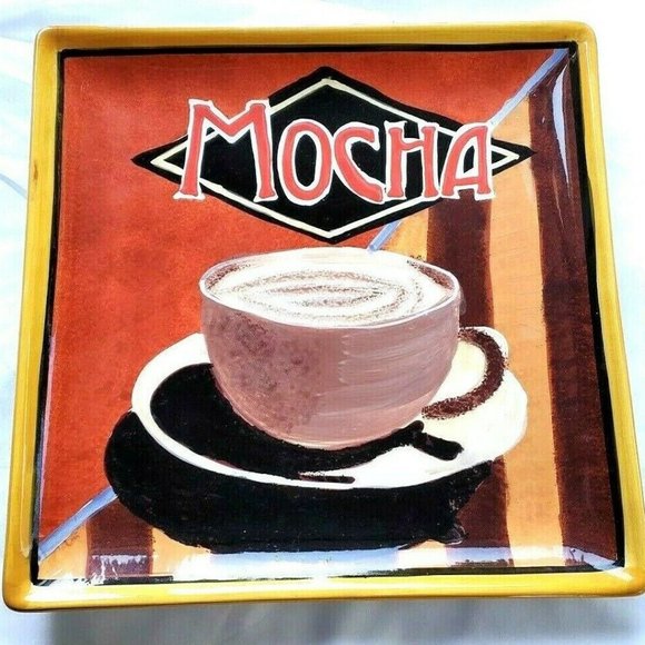 Certified International Plate Coffee Jennifer Garant Strong Expresso Size 8.5 in - Picture 1 of 7